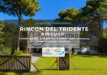 CASA EN ALQUILER TEMPORARIO -ZONA RINCON DEL TRIDENTE- (Cod 179530)