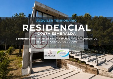 Alquier TEMPORAL casa Costa Esmeralda. 6 ambientes con Pileta